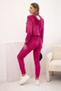 Women's velour set with print fuchsia