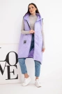 Damen Steppweste Plus Size mit Kapuze und Reißverschluss helllila