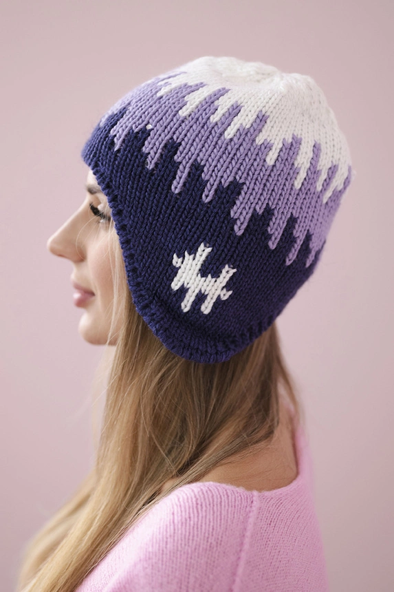 Women's cap Nikol K405 white+purple+dark purple