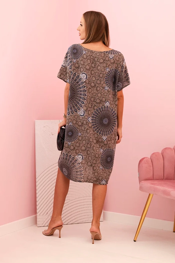 Cotton women's dress with an oriental pattern fango