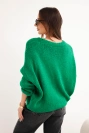 Women's sweater with a V-neck and buttons green