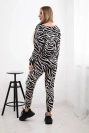 Velúrová súprava s potlačou zebra čierna+béžová