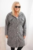 Damenmantel Plus Size mit Wolle, knöpfbar, mit Taschen und Kragen, grafitmelange