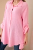 Cotton muslin shirt light pink