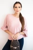 Women's sweater with decorative cuff dark powder pink