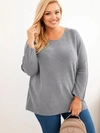Plus size women's sweater with a boat neckline graphite