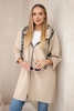 Hooded coat dark beige