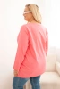 Moteriška Plus Size medvilninė bluzonė su apvaliu iškirpimu rožinė