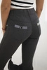 Cotton pants with cubic zirconia on the back pockets graphite