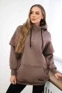 Isoliertes Sweatshirt mit halbem Reißverschluss mocca