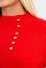 Fitted sweater blouse with buttons red