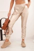 Doppellagige Velourslederhose beige