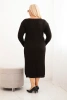 Plus Size women's sweater dress with mohair brown