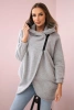 Sweatshirt with short zipper gray