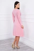 Dress cut under the bust, long sleeve powder