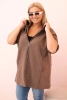 Women's butter-colored sweatshirt with decorative sleeves black