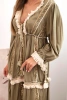 Women's boho dress with lace khaki