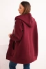 Women's sweatshirt with a hood and zipper burgundy