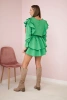 Dress with vertical flounces light green
