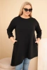Dámska sukňa Plus Size z viskózy s voľným strihom a dlhým rukávom čierna