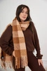 6073 Women's scarf camel + beige