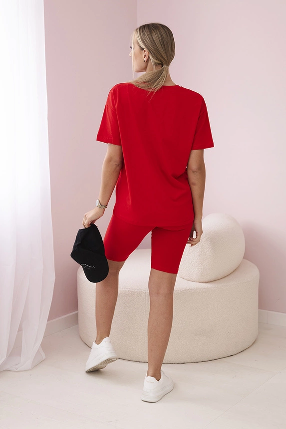 Top+Leggings Set rot