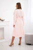 Dress tied with a pleated hem powder pink