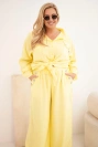 Damen-Plus-Size-Set mit Hemd und weiten Hosen gelb