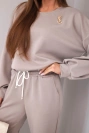 Women's set butter sweatshirt with a brooch and straight-leg pants fango