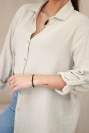 Cotton muslin shirt oversize dark beige
