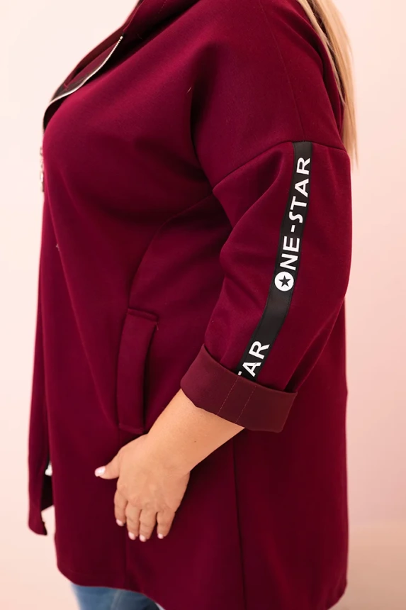 Women's butter-colored sweatshirt with decorative sleeves black