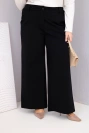 Dámské kalhoty Plus Size s širokými nohavicemi a vysokým pasem černé