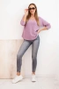 Women's sweater with viscose and a V-neck purple