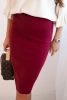 Women's viscose skirt made of elastic knit burgundy