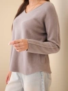 Damenpullover aus Viskose mit V-Ausschnitt fango
