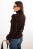 Women's alpaca sweater with a turtleneck brown