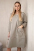 Plus size dress with pockets light khaki