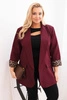 Damenjacke Plus Size mit Futter in Leopardenmuster pflaumenfarben