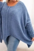 Plus Size women's sweater with acrylic in a loose fit and 3/4 sleeves denim