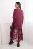 Women's dress with tulle bottom and sleeves burgundy