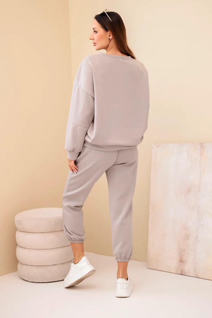 Set sweatshirt + pants buttery fabric beige