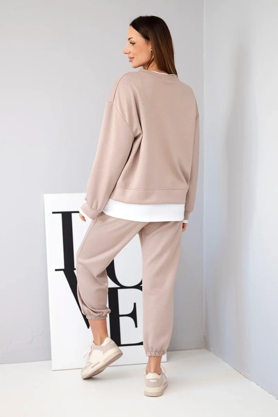 Ladies' set with a loose sweatshirt and sweatpants fango