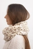 Women's thick melange wool winter wrap chimney KN24 light beige