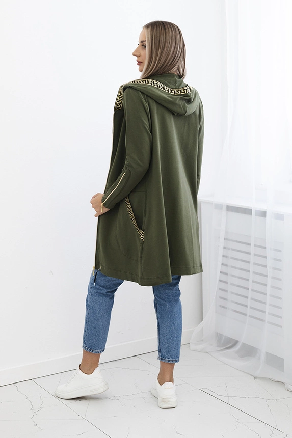 Halenka s ozdobnou khaki páskou