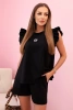 Women's set with a frill – a short-sleeved blouse and shorts with an elastic band black