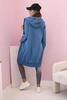 Women's insulated sweatshirt with hood and zipper denim