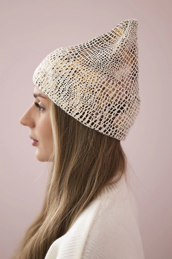 Cap with mohair Panterka K233 white