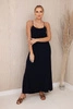 Long dress with straps navy blue