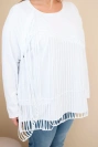 Dámska bavlnená blúzka Plus Size s strapcami biela
