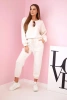Set sweatshirt + pants buttery fabric light beige